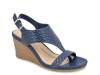 Greatly Wedge Sandal Navy Woven view