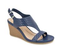 Greatly Wedge Sandal Navy Woven view