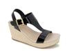 Card Wedge Sandal Black Patent view