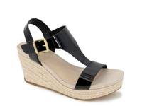 Card Wedge Sandal Black Patent view