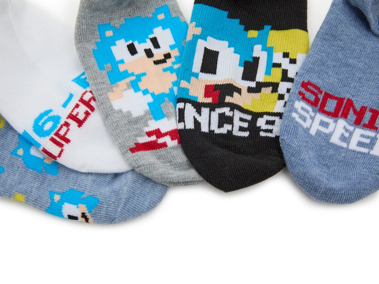 Sonic Kids' No Show Socks - 5 Pack