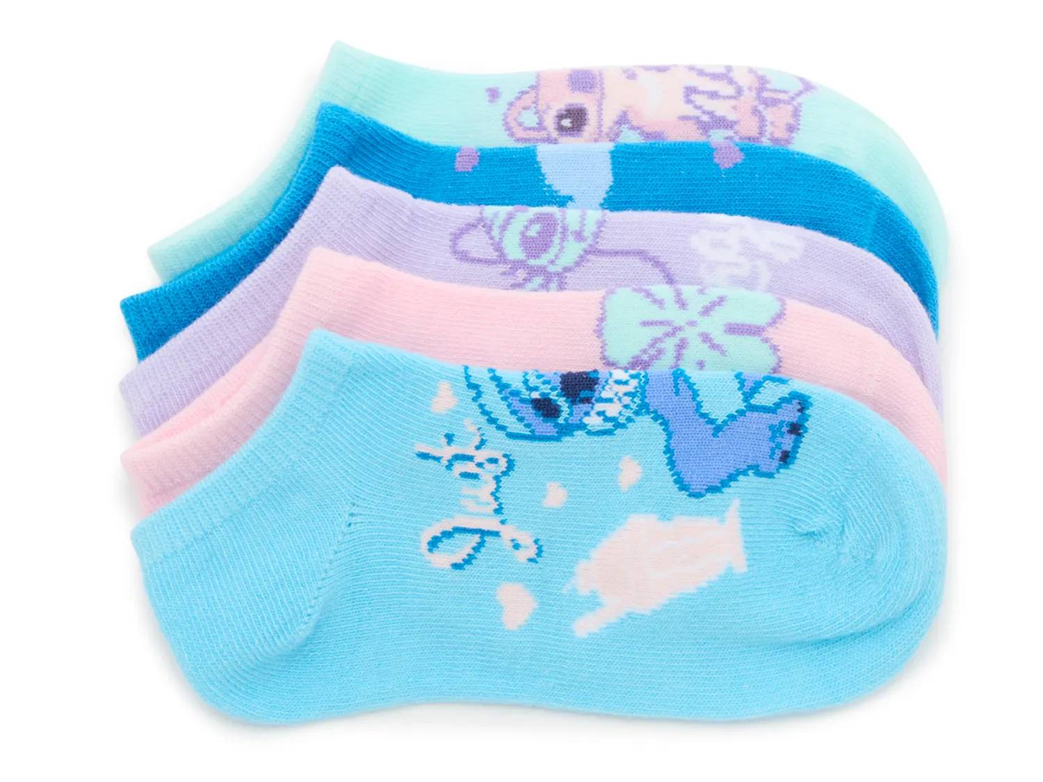 Stitch Kids' No Show Socks - 5 Pack