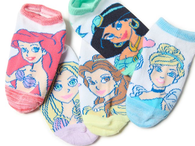 Disney Princess Kids' No Show Socks - 5 Pack