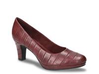 Equinox Pump Burgundy Croc Print Synthetic view