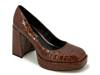 Bri Platform Pump Brown Croc Print Patent view