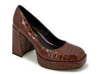 Bri Platform Pump Brown Croc Print Patent view