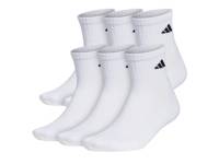 Athletic Cushioned Men's Quarter Ankle Socks - 6 Pack White view