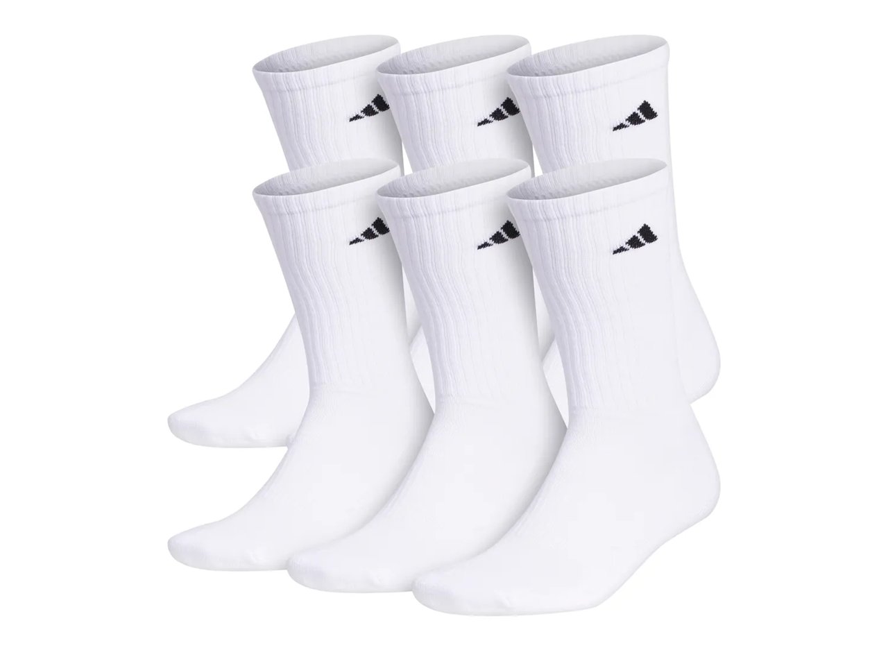 adidas Athletic Cushioned Men's Crew Socks - 6 Pack