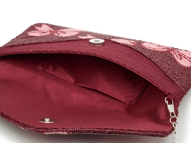 Bow Beaded Envelope Clutch