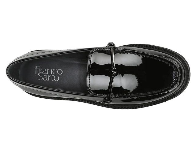 Franco Sarto Black Patent Leather Chunky Sole Loafers Size 7 Franco Sarto Patent Leather Women main image 3