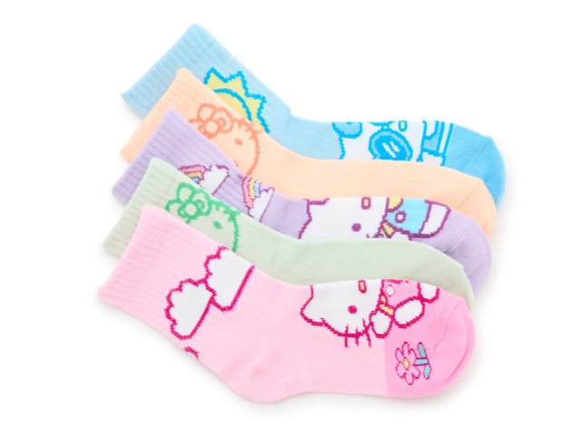 Hello Kitty Kids' Crew Socks - 5 Pack
