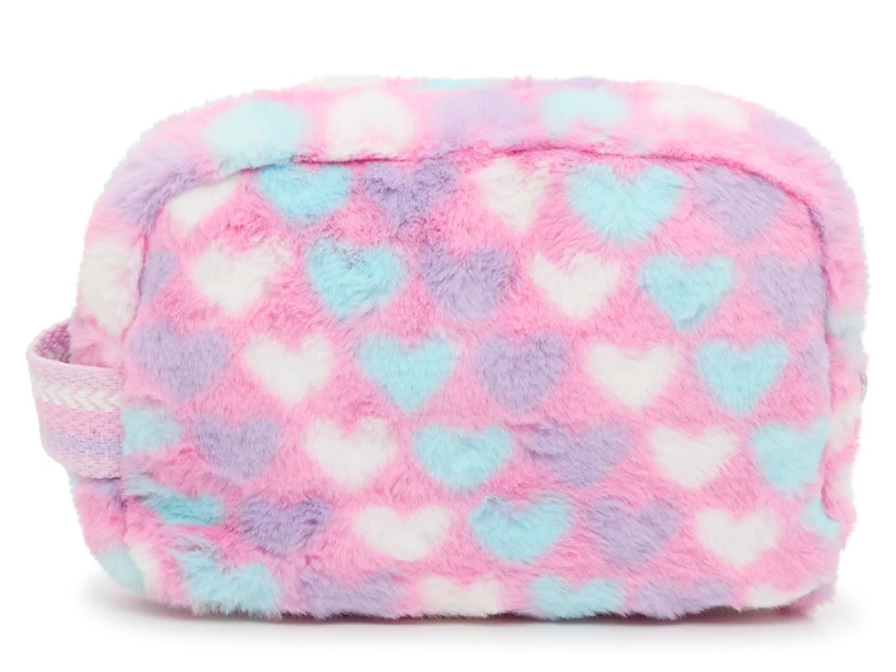 Faux Fur Heart Plush Pouch