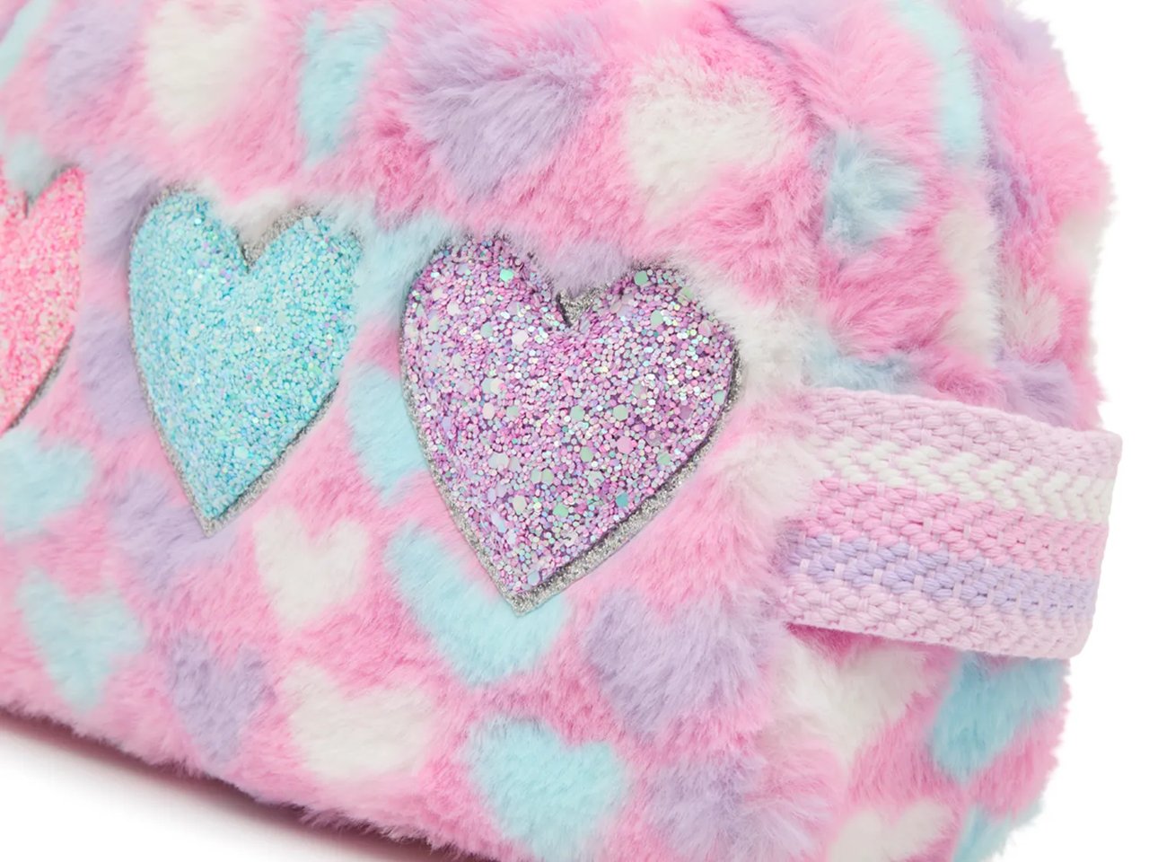 Faux Fur Heart Plush Pouch