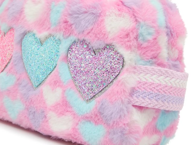 Faux Fur Heart Plush Pouch