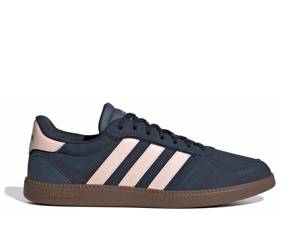 Featuring a navy blue and pink adidas sneakers