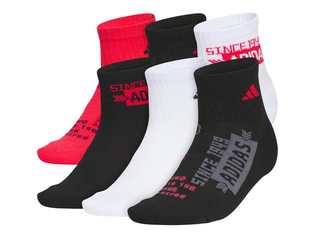 Cushioned Graphic Kids' Quarter Socks - 6 Pack