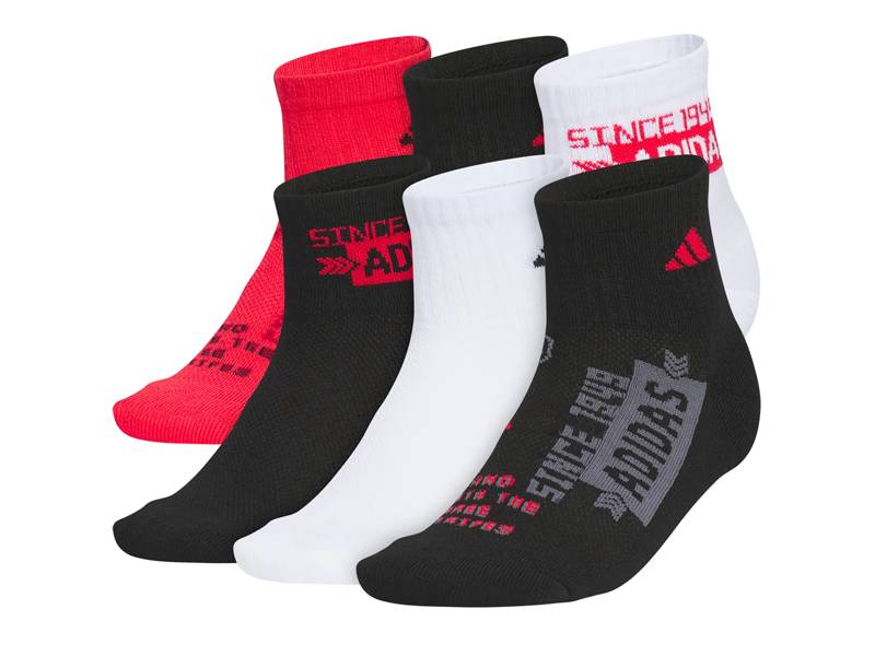 Cushioned Graphic Kids' Quarter Socks - 6 Pack