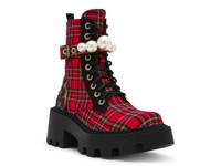 Jonnie Platform Bootie Red Plaid Print view
