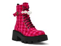 Jonnie Platform Bootie Fuchsia Houndstooth Print Tweed view