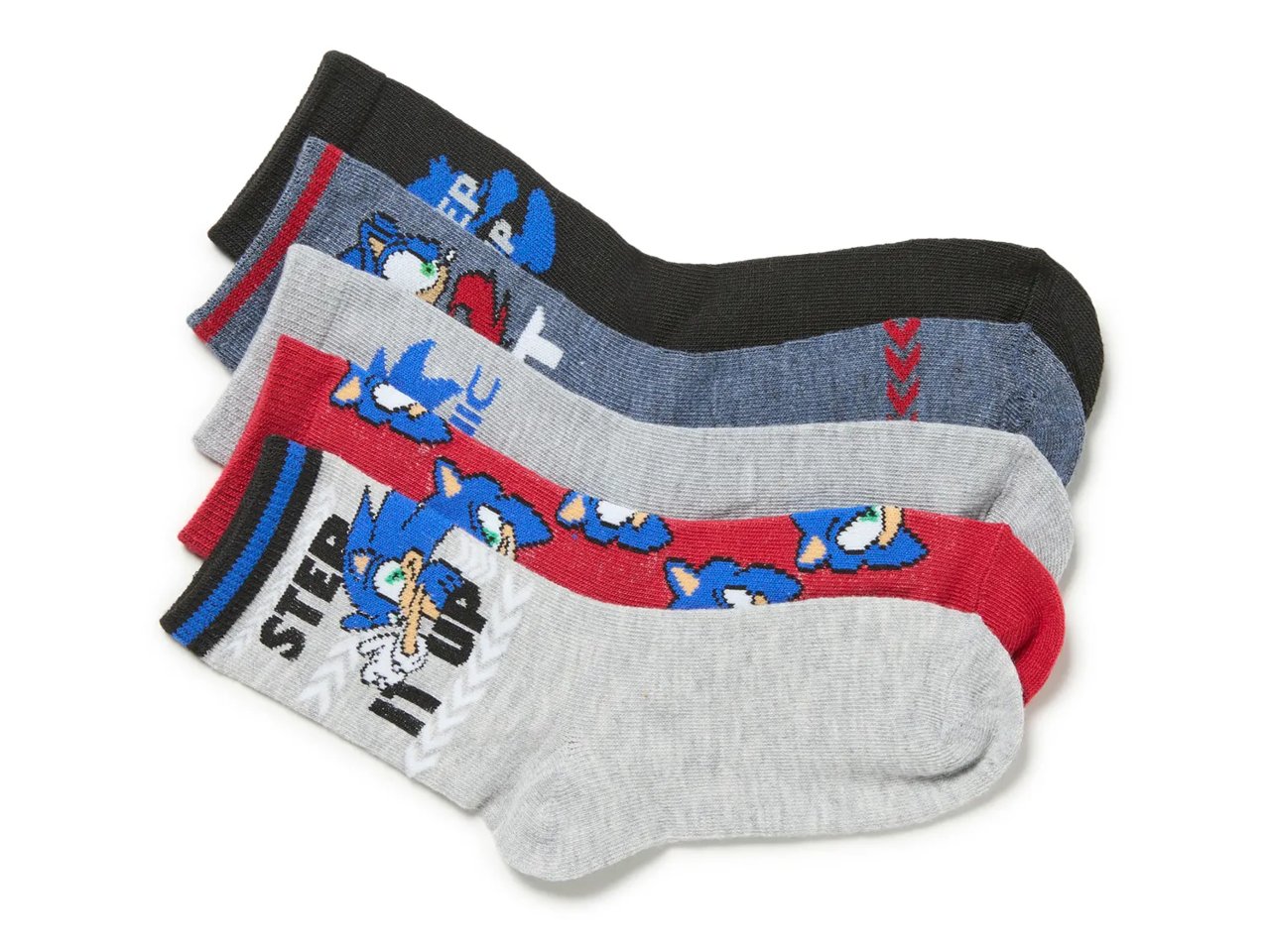 Sonic The Hedgehog Kids' Crew Socks - 5 Pack