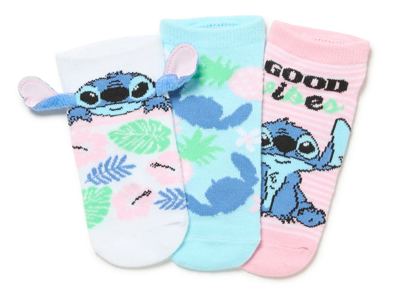 Disney Stitch Kids' No Show Socks - 3 Pack
