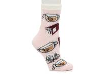 Cozy Lodge Tea Book Women's Crew Socks Light Pink view