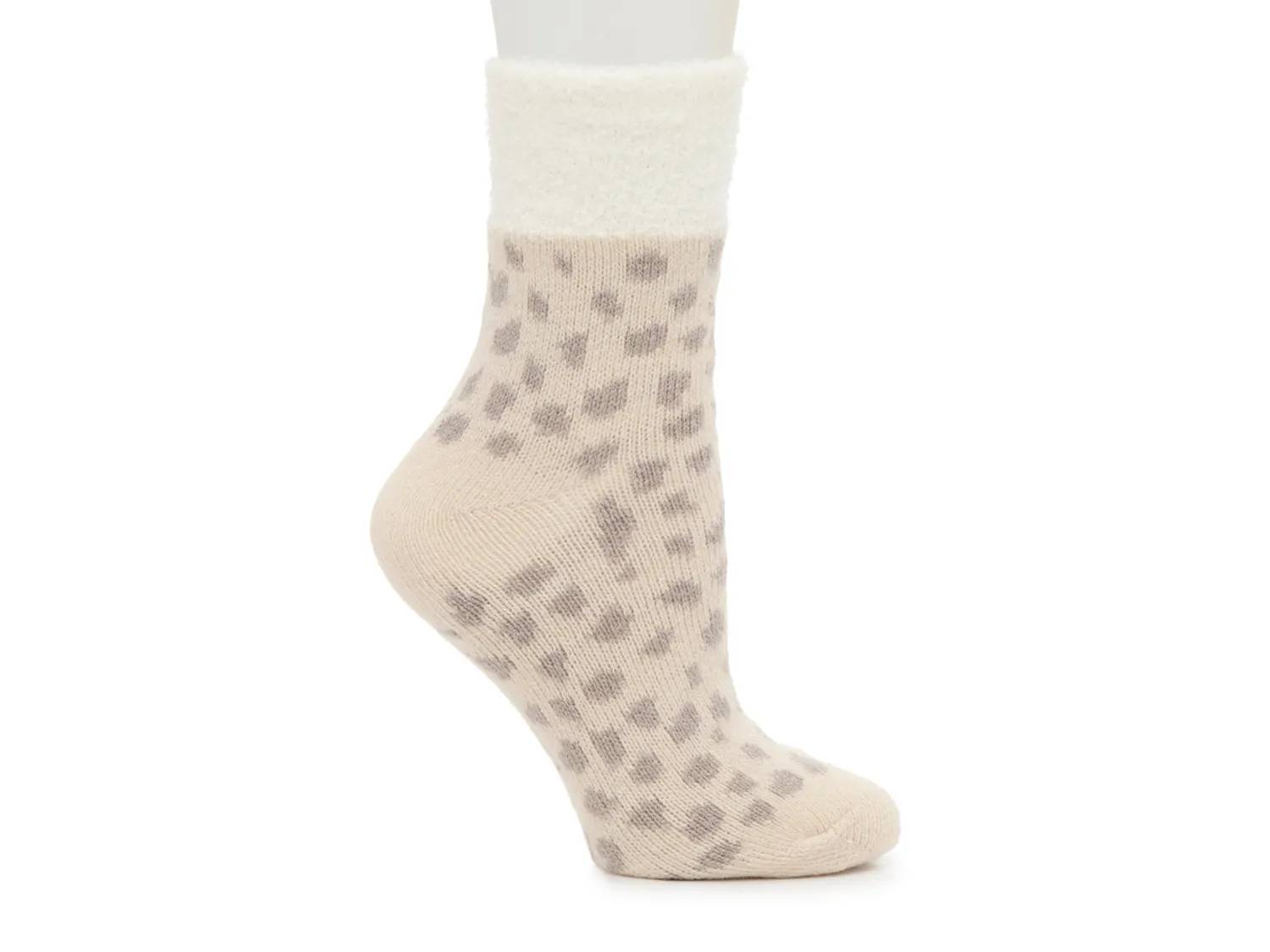 Cozy Lodge Cheetah Cream Women's Crew Socks