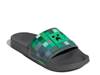 Minecraft Adilette Shower Slide Sandal - Men's Black/Green view