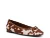 Anna Ballet Flat Brown/White Cow Print view