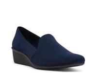 Wendell Wedge Slip-On Navy Fabric view
