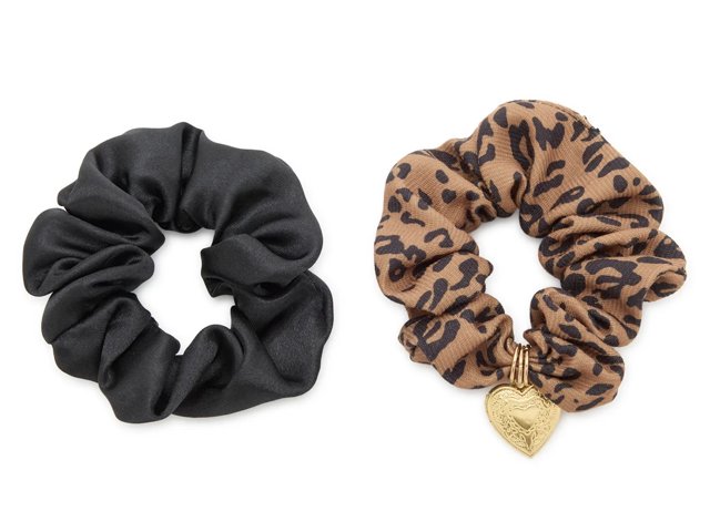 Leopard Charm Scrunchie Set - 2 Pack