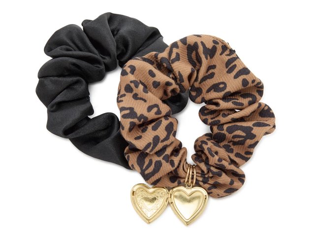 Leopard Charm Scrunchie Set - 2 Pack