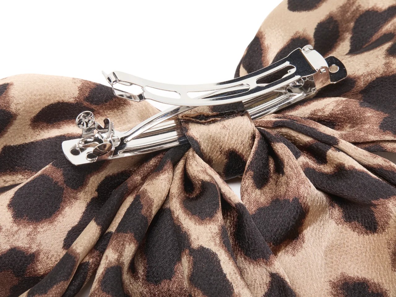 Leopard Satin Hair Bow