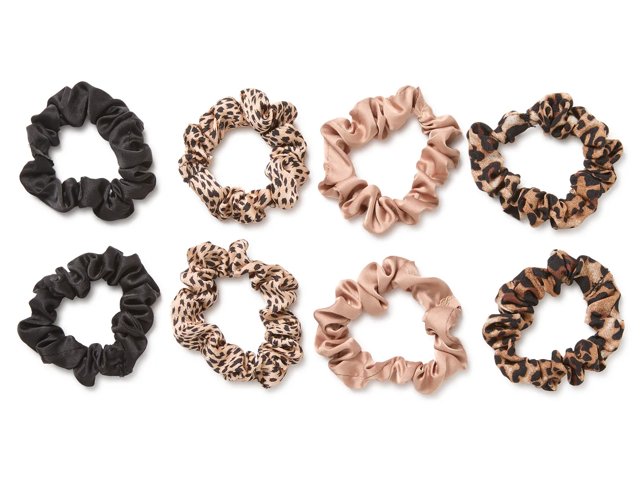 Animal Print Mini Scrunchies Set - 8 Pack