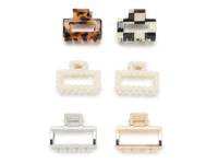 Square Mini Claw Hair Clip Set - 6 Pack Multicolor view