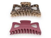 Animal Print & Burgundy Claw Hair Clip Set - 2 Pack Multicolor view