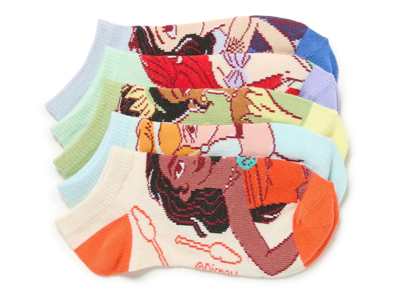 Disney Princess Kids' No Show Socks - 5 Pack