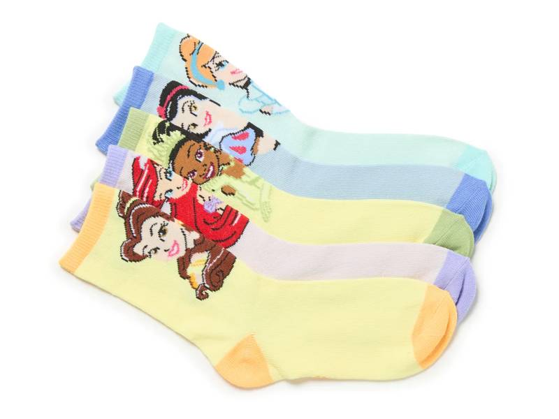 Disney Princess Kids' Crew Socks - 5 Pack