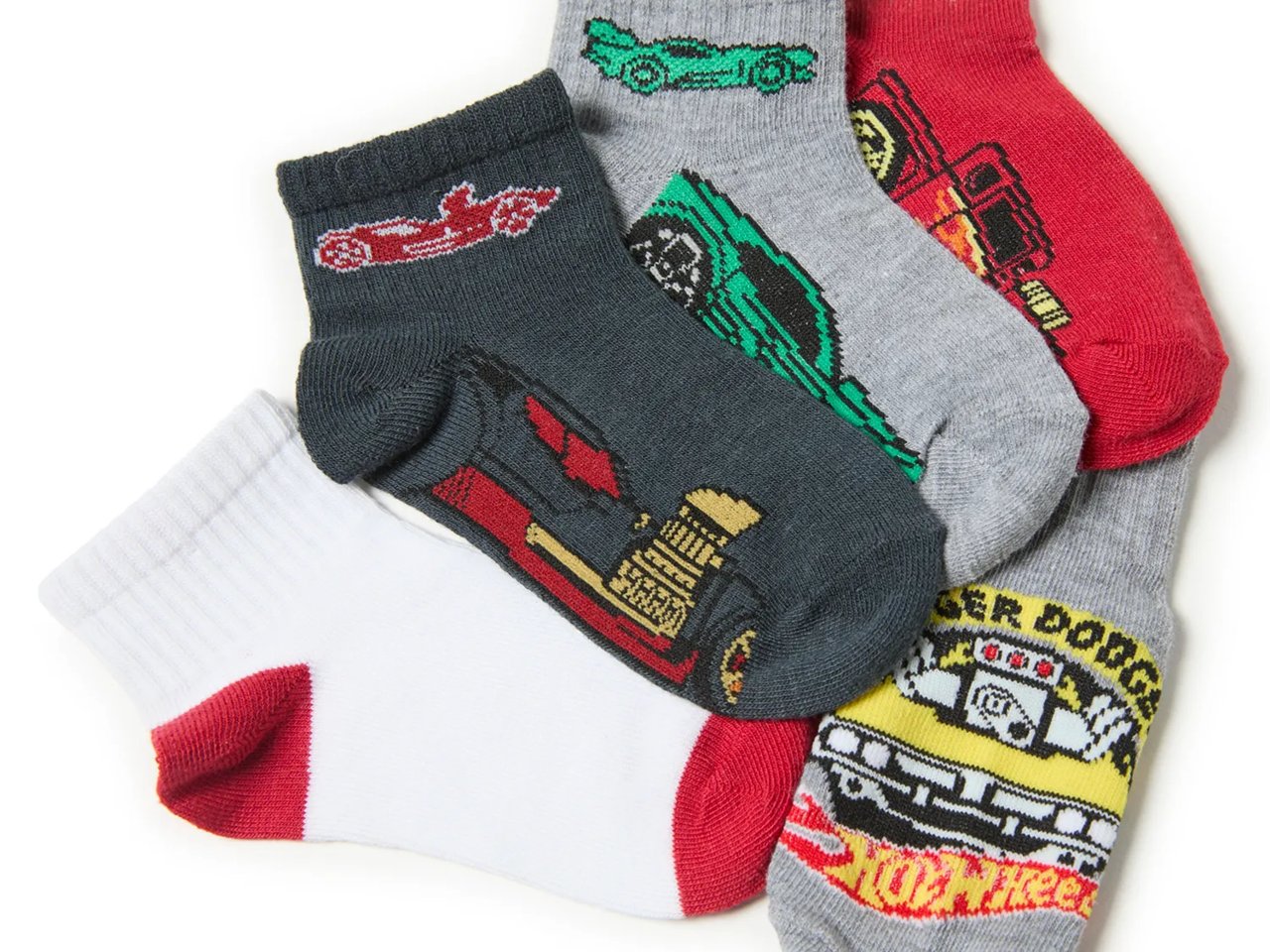 Hot Wheels Kids' Quarter Socks - 5 Pack