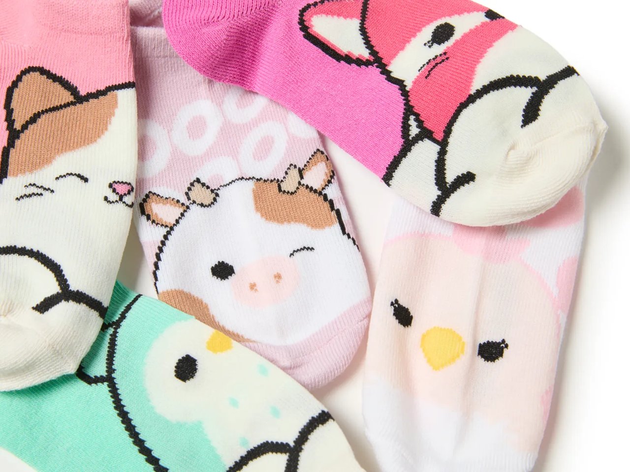 Squishmallow Kids' No Show Socks - 5 Pack