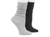 Solid Slouch Women's Crew Socks - 2 Pack Grey/Black view