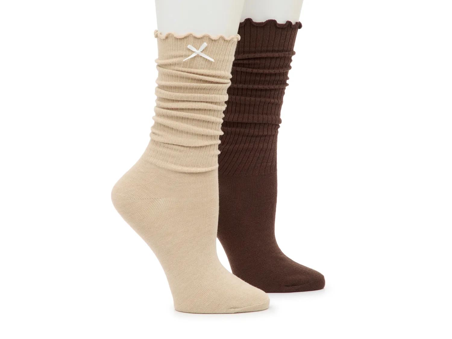 Ribbed Ruffle Slouch Women's Crew Socks - 2 Pack - image 2
