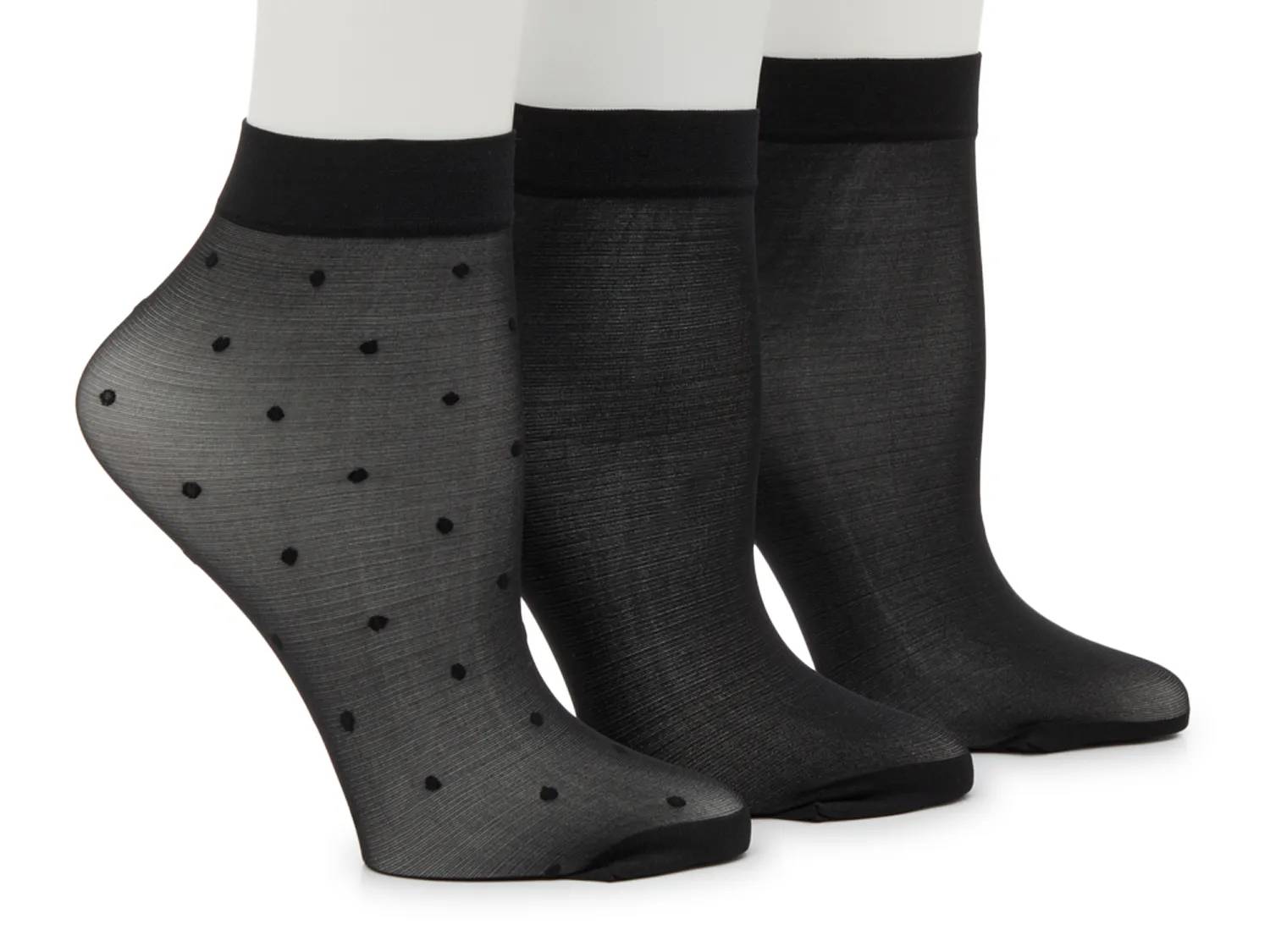 Sheer Dot Women's Ankle Sock Set - 3 Pack
