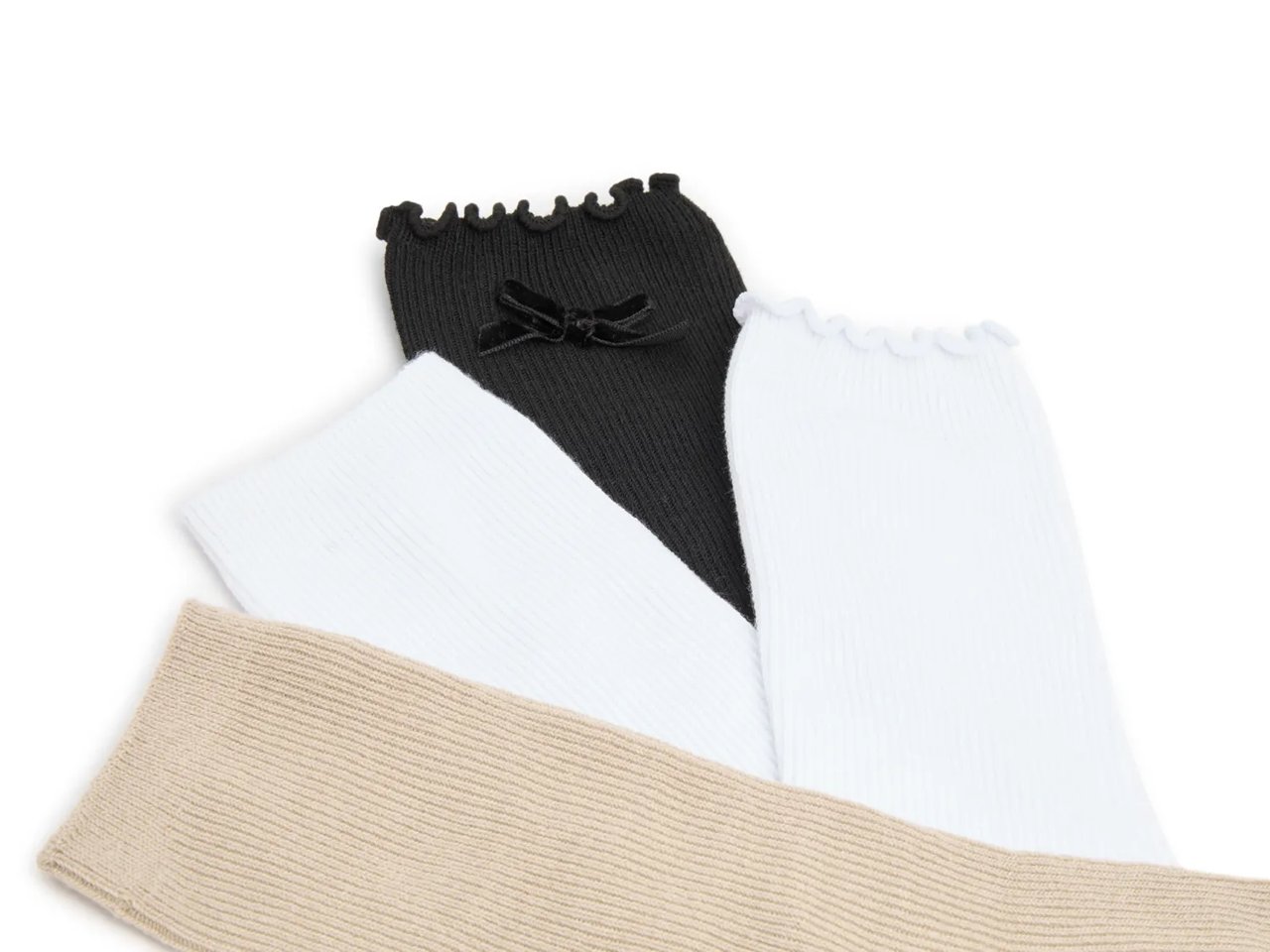 Ribbed Ruffle Women's Crew Socks - 4 Pack