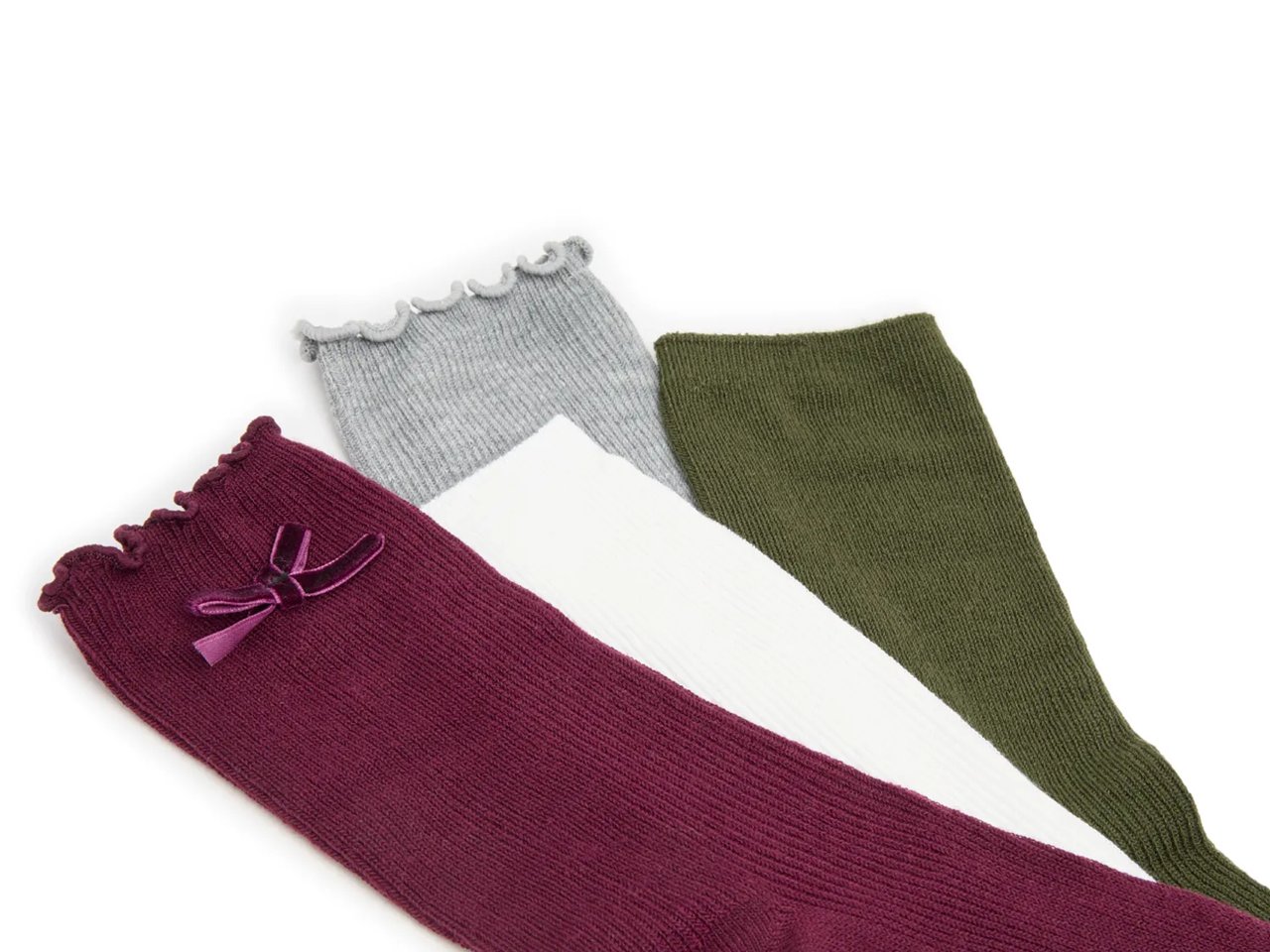 Ribbed Ruffle Women's Crew Socks - 4 Pack