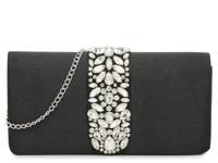 Crystal Satin Clutch Black view