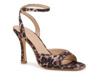 Lena Sandal Black/Brown Leopard Print Satin view
