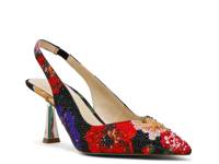 Mya Pump Red Multicolor Floral view