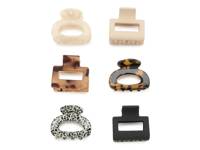 Mini Square Claw Hair Clip Set - 6 Pack Multicolor view