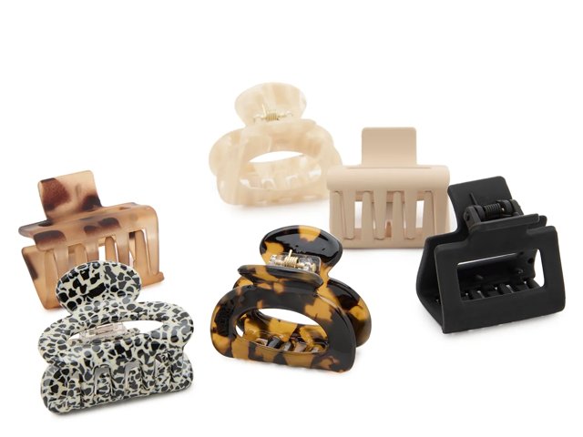 Mini Square Claw Hair Clip Set - 6 Pack